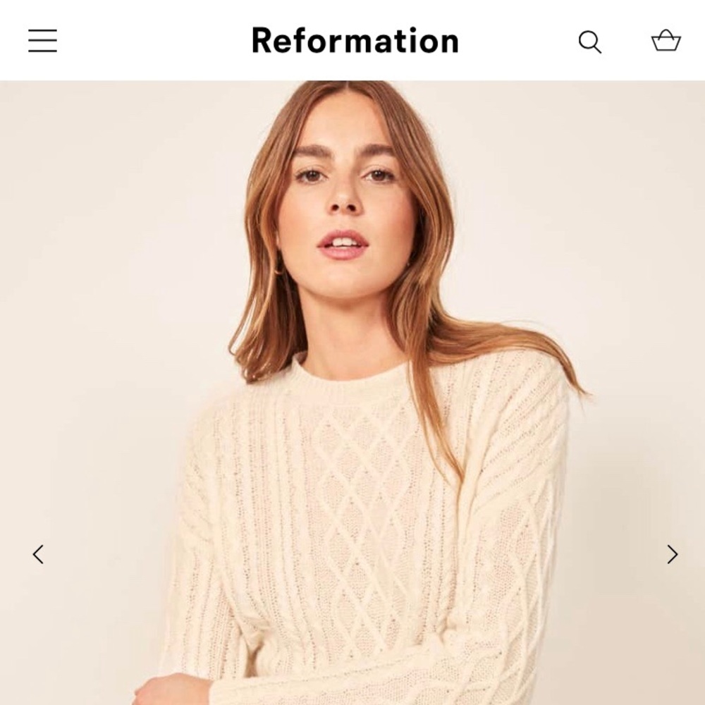Reformation Fisherman Sweater NWT cream